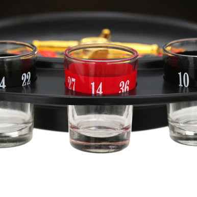 Roulette Shot Glasses Wheel - 16 Shot Glasses Drinking Game