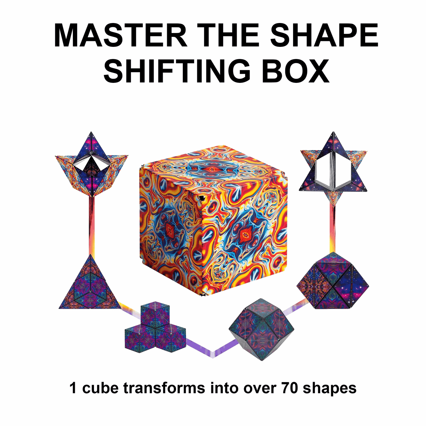 3D Changeable Magnetic Magic Cube - Fun Puzzle Cube for Kids and Antistress Toy Toys