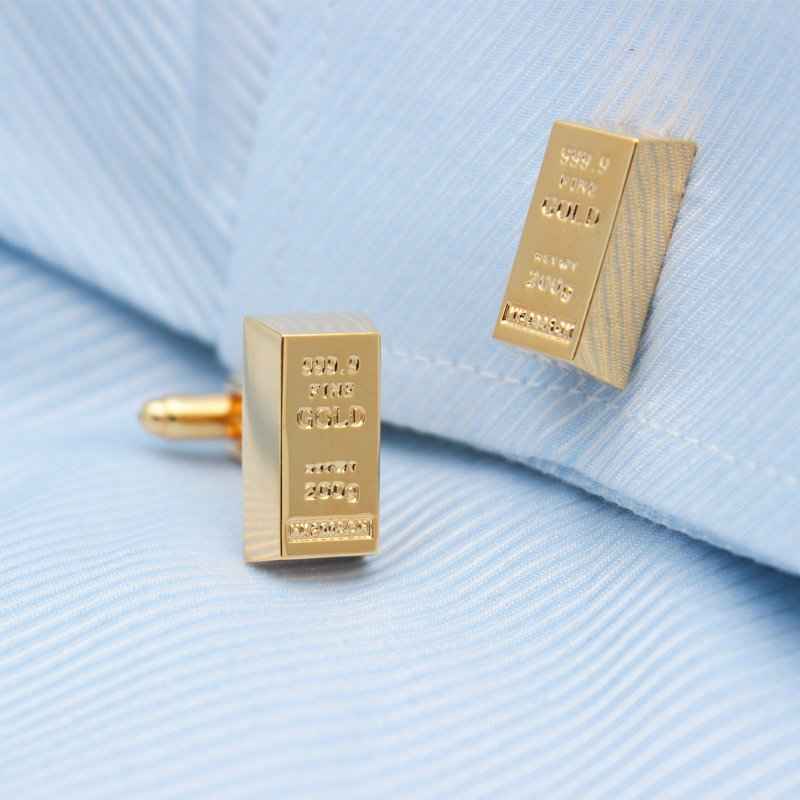 Gold Bar Cufflinks - Elegant Accessories for Distinguished Style Cufflinks