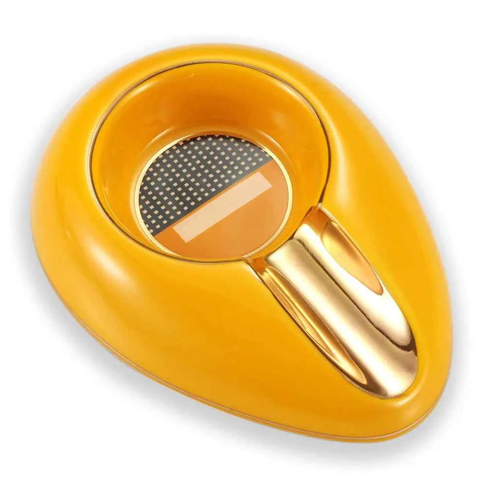 Galiner Ceramic Cigar Ashtray - Portable 3 Holder Design Dark Grey CHINA