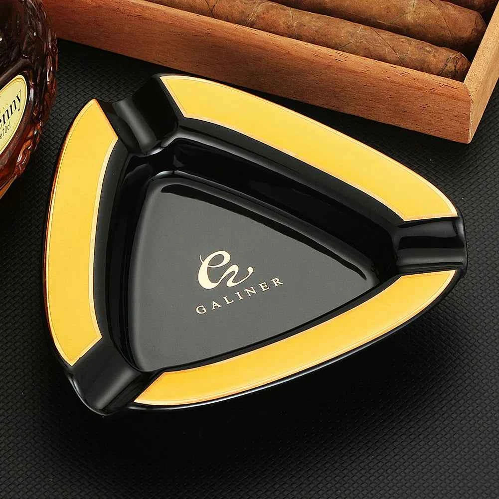 Galiner Ceramic Cigar Ashtray - Portable 3 Holder Design