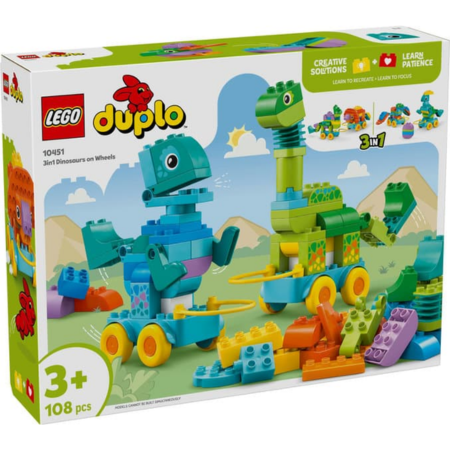 Duplo Dinosaurs on Wheels Set - 3 in 1 Building Adventure Toys & Games > Toys > Construction Toys > Interlocking Blocks > LEGO > LEGO Duplo