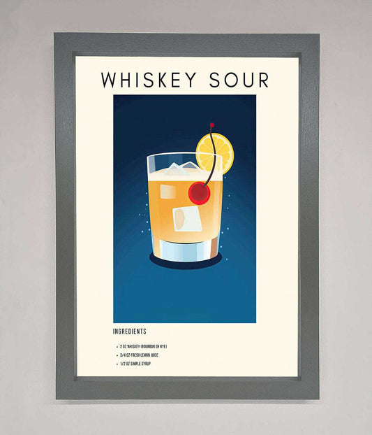 Whiskey Sour Framed Poster - The Perfect Wall Art for Whiskey Lovers Home Decor