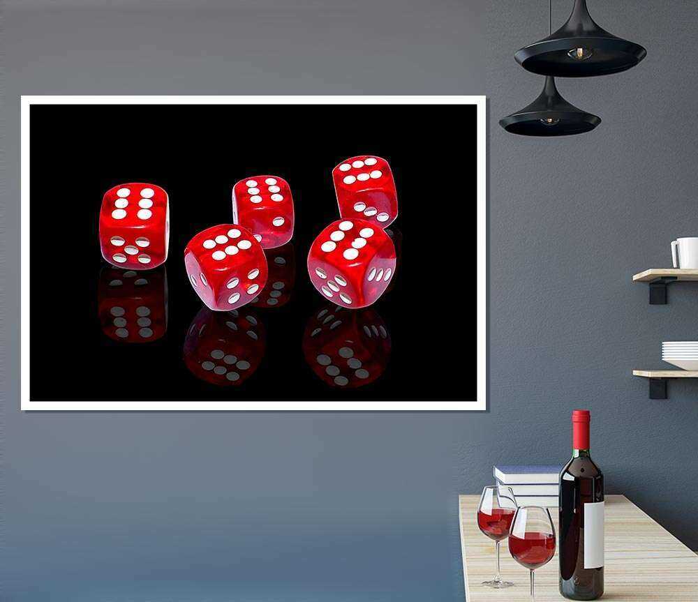 All Sixes Dice Poster for Gamers and Collectors Home Decor