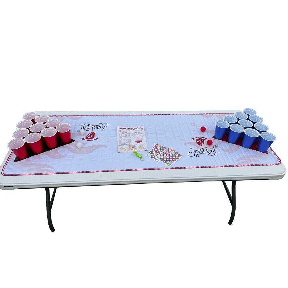 Beer Pong Table Mat Drinking Game - Strip Beer Pong Home & Garden