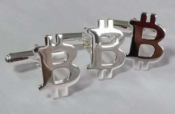 Bitcoin Cufflinks in 925 Sterling Silver - Stylish Luxury Accessory Accessories