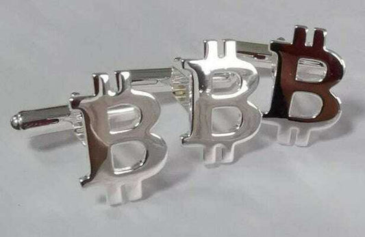 Bitcoin Cufflinks in 925 Sterling Silver - Stylish Luxury Accessory Accessories