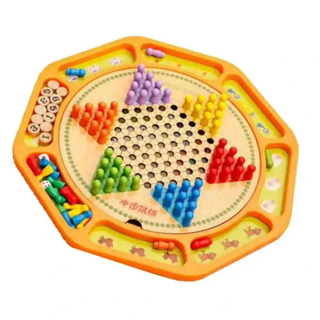 Chinese Checkers Flying Chess for Kids - Cute Pet Cognitive Ability Game