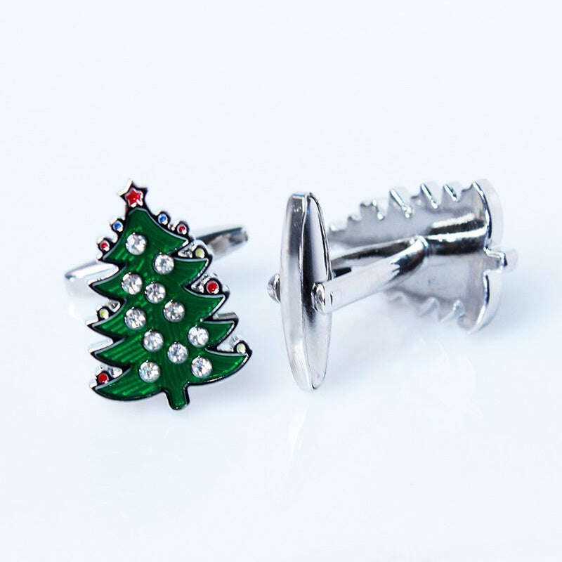 Christmas Tree Cufflinks - Elegant Festive Accessories for Holiday Celebrations Cufflinks