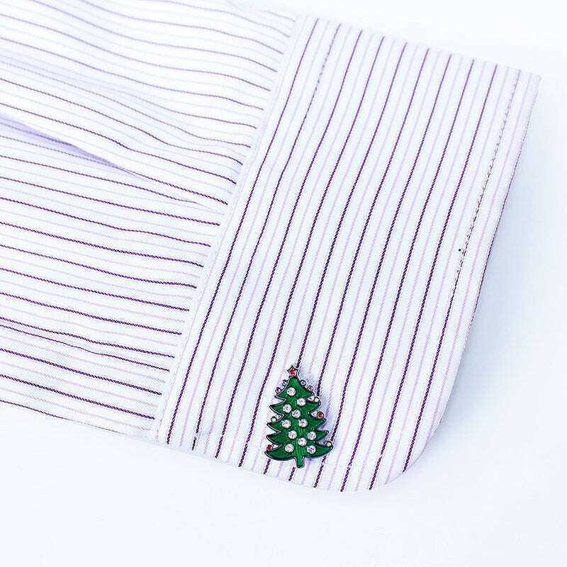 Christmas Tree Cufflinks - Elegant Festive Accessories for Holiday Celebrations Cufflinks