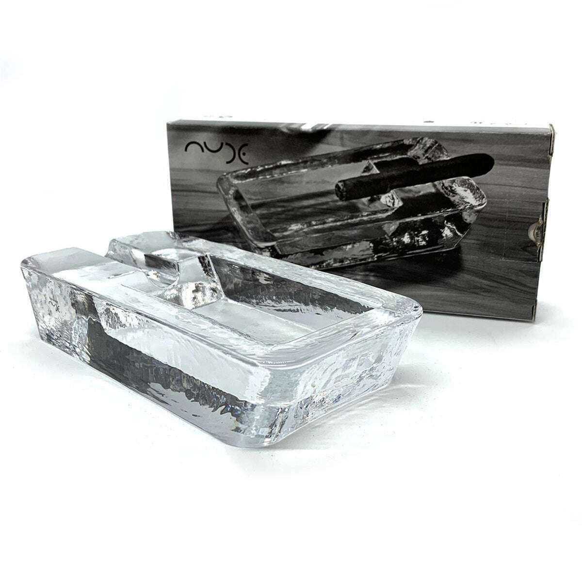 Handmade Crystal Glass Ashtray - Windproof Design and Heavyweight Home Decor