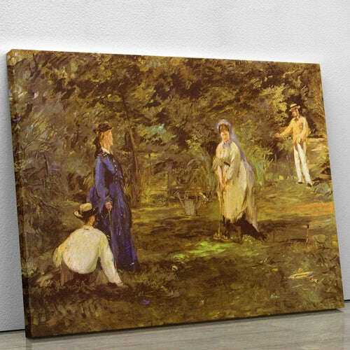Croquet Party by Manet Standard Framed Canvas Print Home & Garden