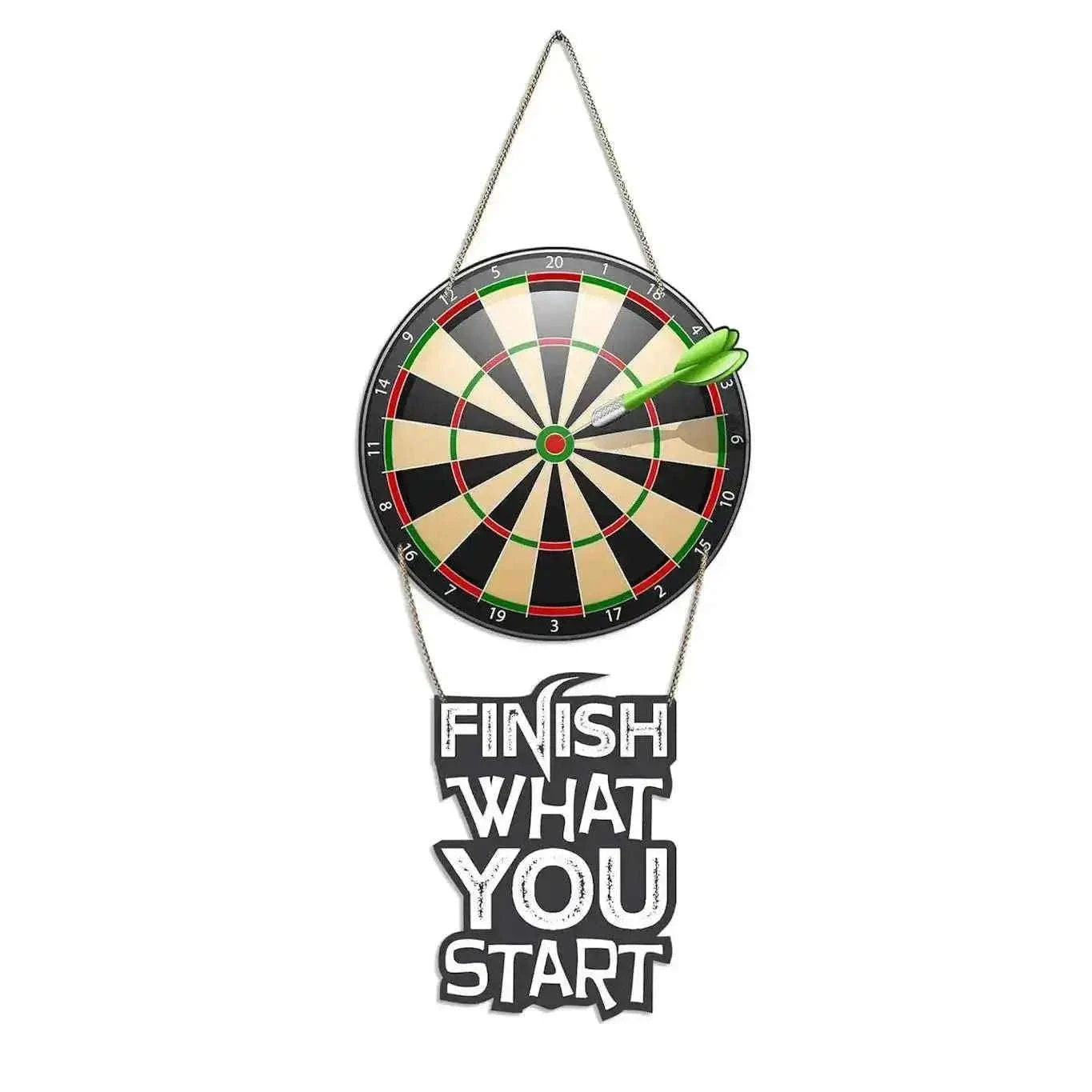 Dart Board Printed Wooden Wall Hanging with Quotes Home & Garden