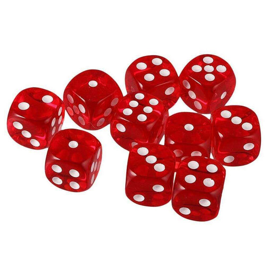 Coloured Dice for Board Games - Pack of 10 Red Dice for Board Games Gifts