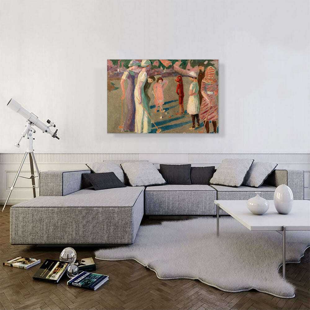 Game Of Croquet In Trestrignel Home & Garden