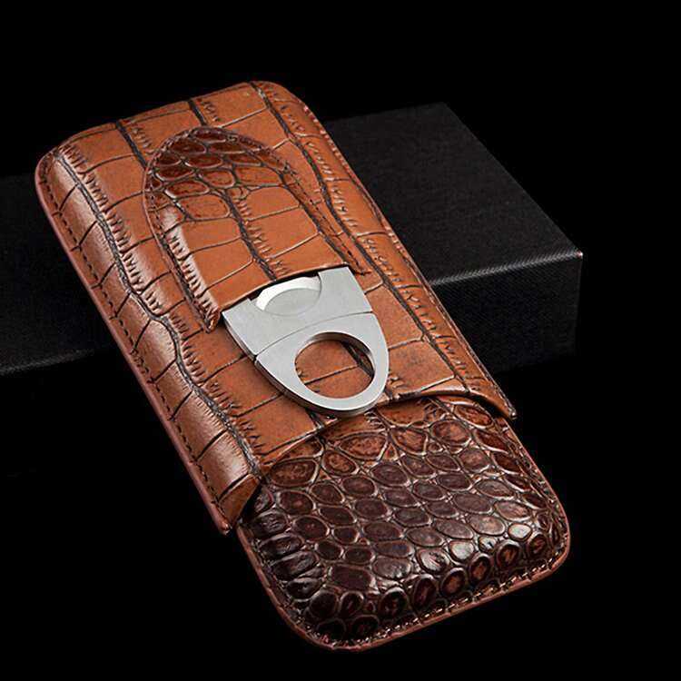 Genuine Leather Cigar Case for Secure and Stylish Storage Adults