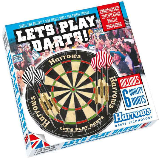 Harrows Lets Play Darts Bristle Board Game Sporting Goods
