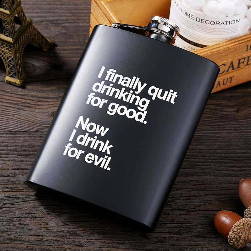 I Finally Quit Drinking Flask - Hilarious Gift for Sobriety Celebrations Drinkware