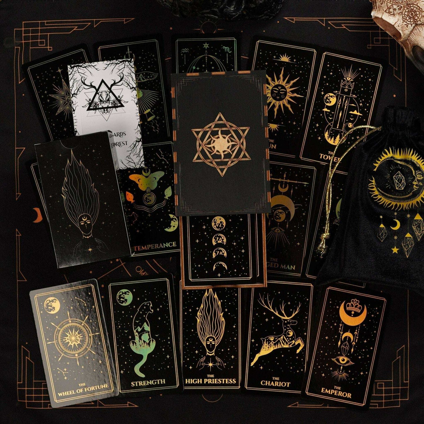 Moonlight Tarot Cards Gold Rainbow Foil Adults