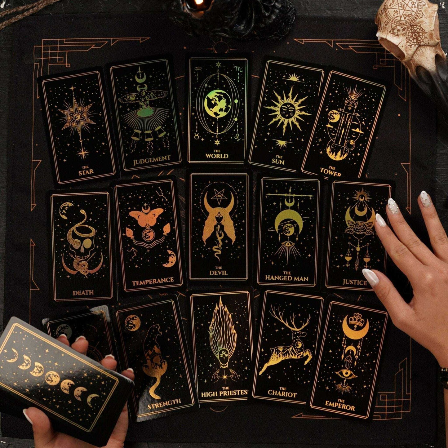 Moonlight Tarot Cards Gold Rainbow Foil Adults