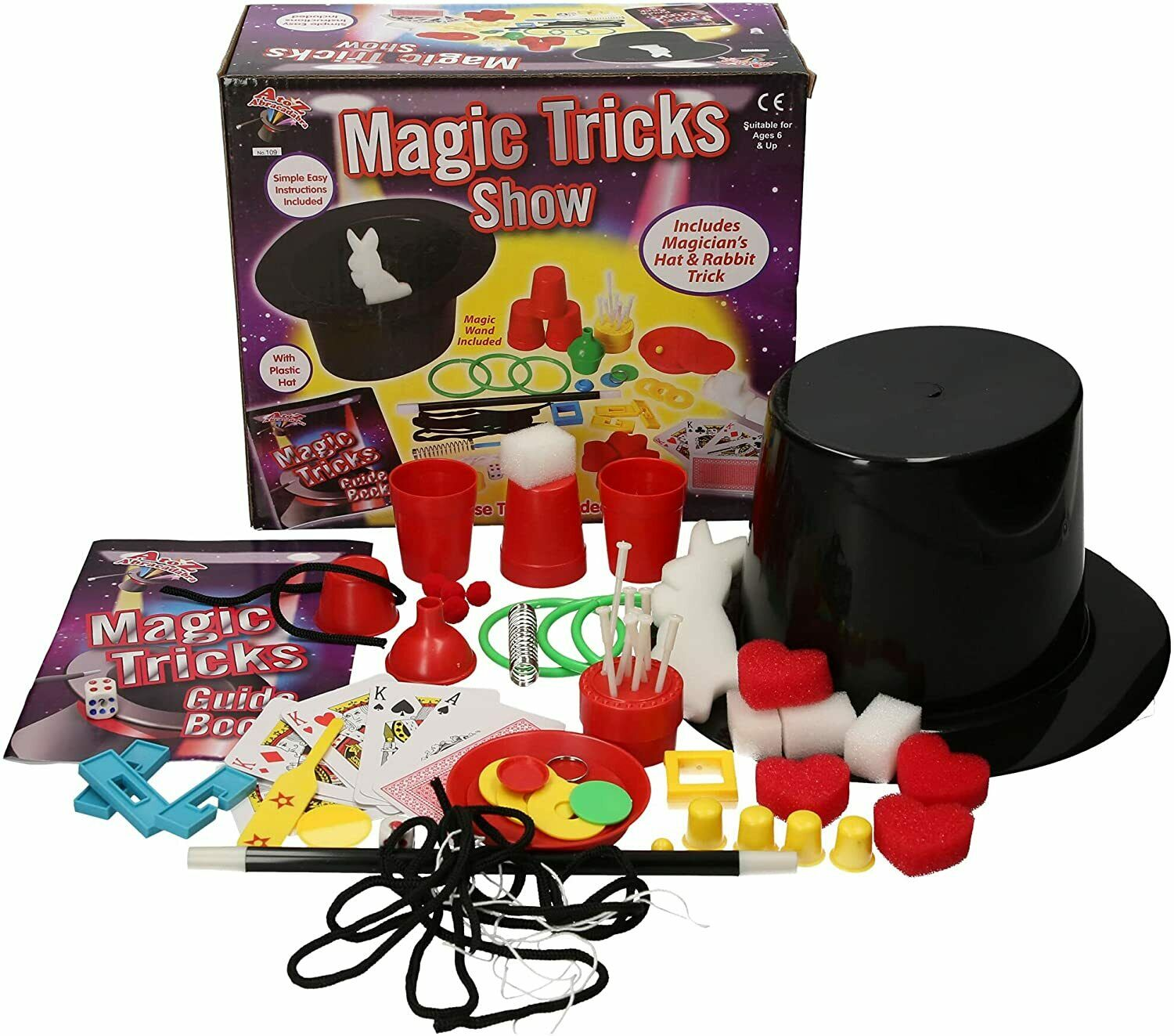 Magic Tricks Set for Kids Magic Wand Magician's Hat & Rabbit Trick Magic Set