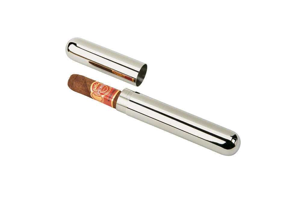 Stainless Steel Cigar Tube with Black Pouch Home & Garden