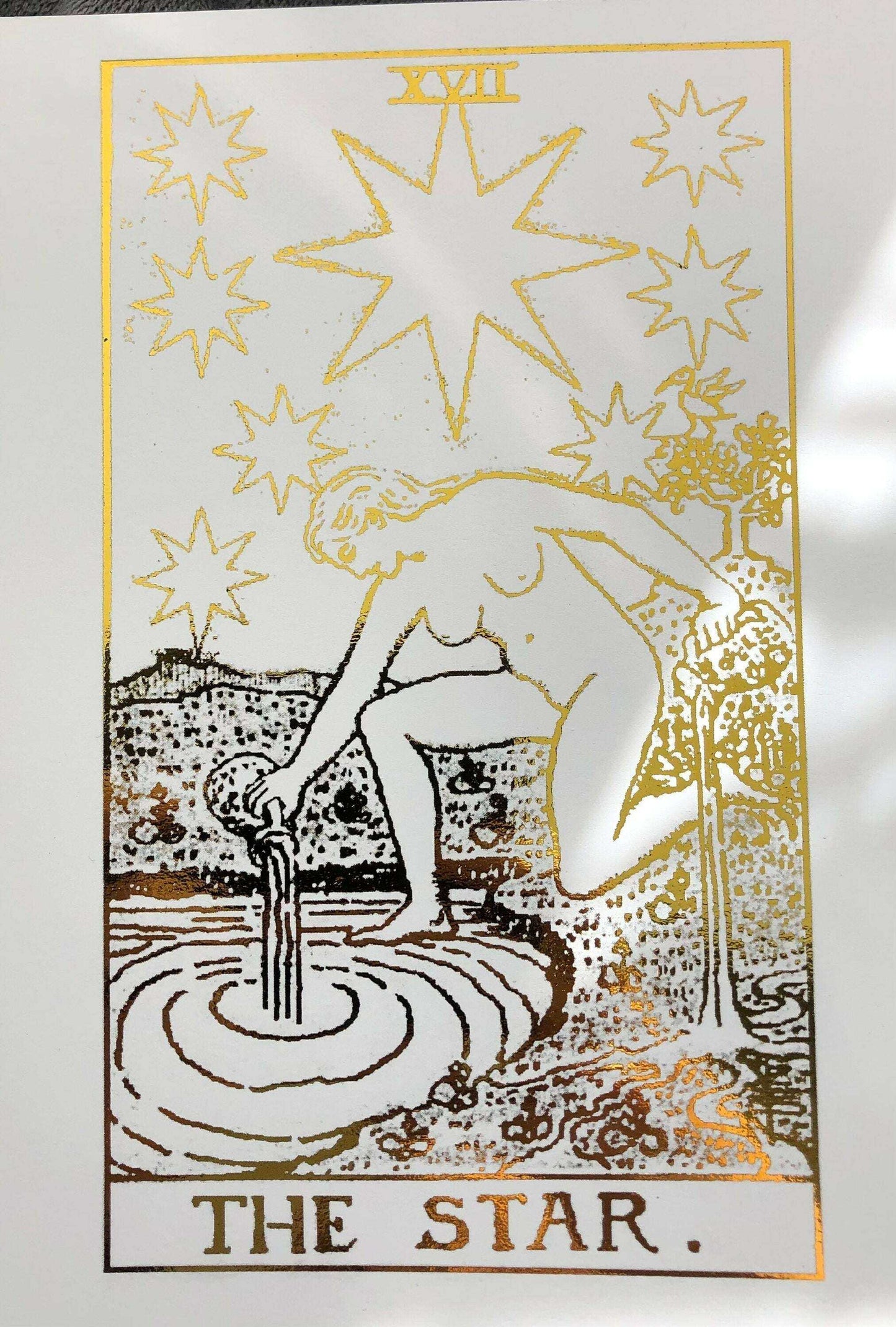 Tarot Card Foil Prints White/Gold - Set of 4 Home Decor