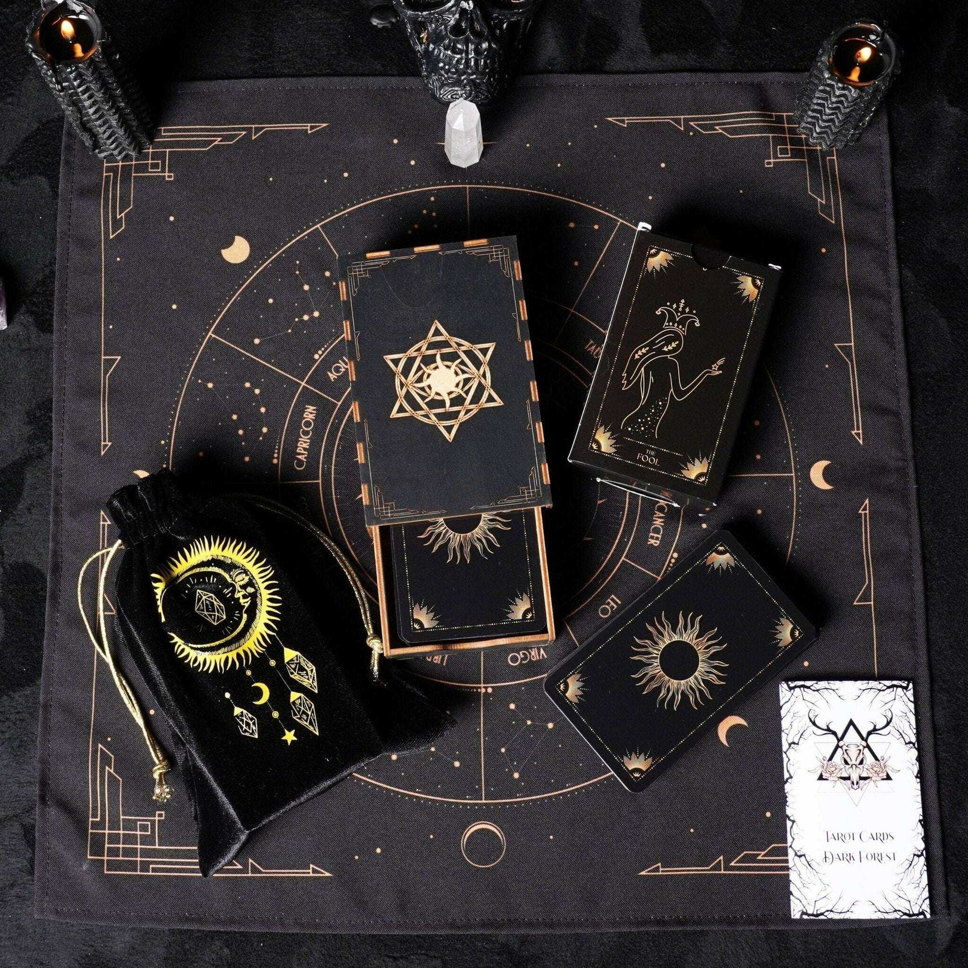 Tarot Wooden Card Box for Tarot Decks and Accessories Religious