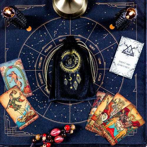 The Smith-Waite Borderless Vintage Eco Linen Tarot Cards Cards,Bag&Cloth Religious