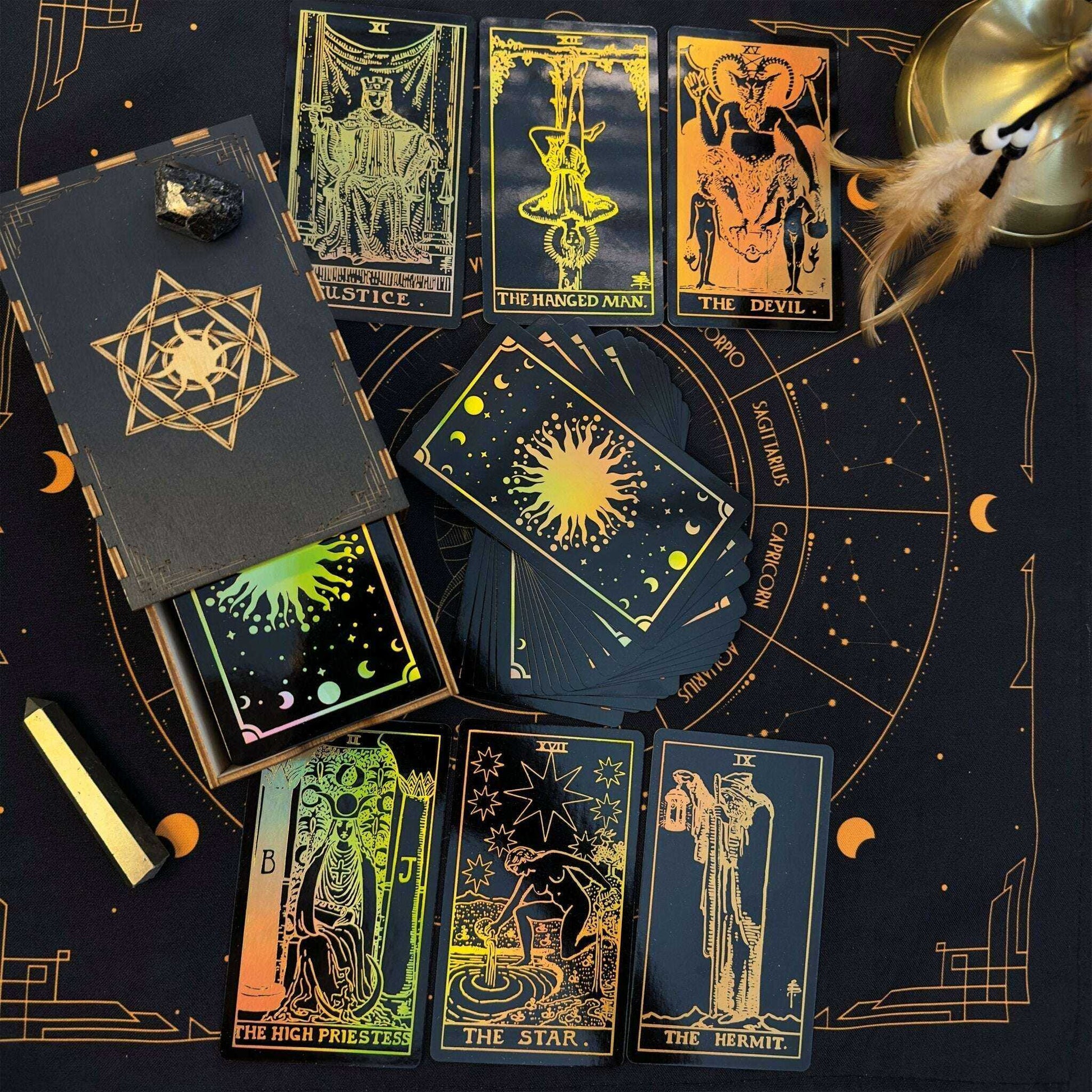 The Smith-Waite Tarot Cards - Gold Rainbow Foil Adults