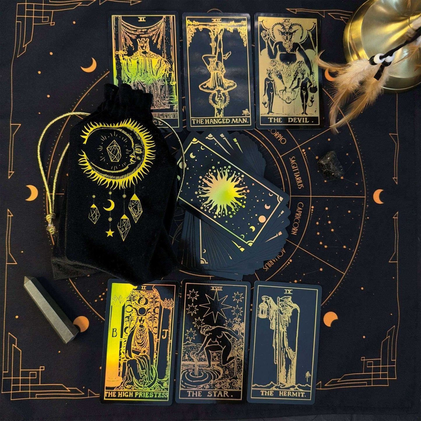 The Smith-Waite Tarot Cards - Gold Rainbow Foil Adults