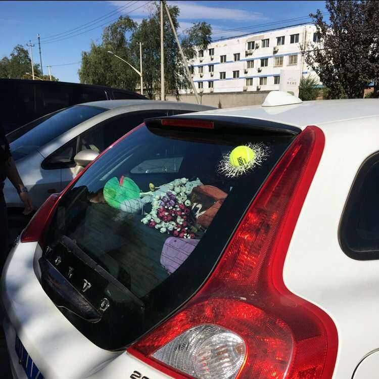 Tricky Tennis Ball Car Sticker - Vehicle Decor for Tennis Lovers Novelty