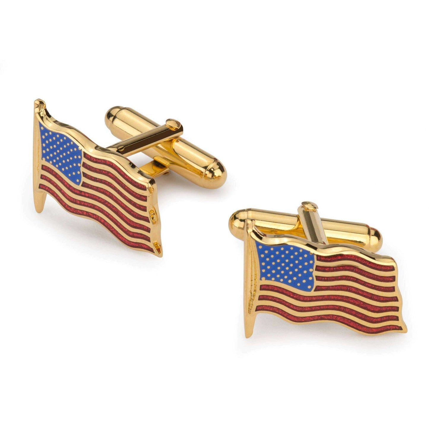 USA Flag Cufflinks In Gold Cufflinks