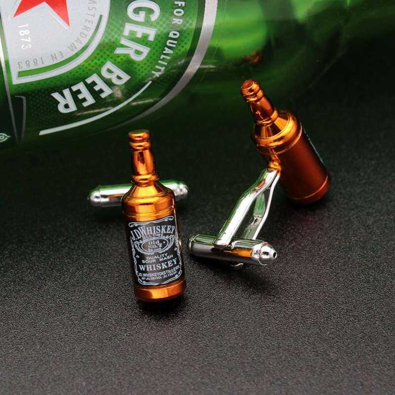Whisky Bottle Cufflinks - Stylish Accessory for Whisky Enthusiasts Cufflinks
