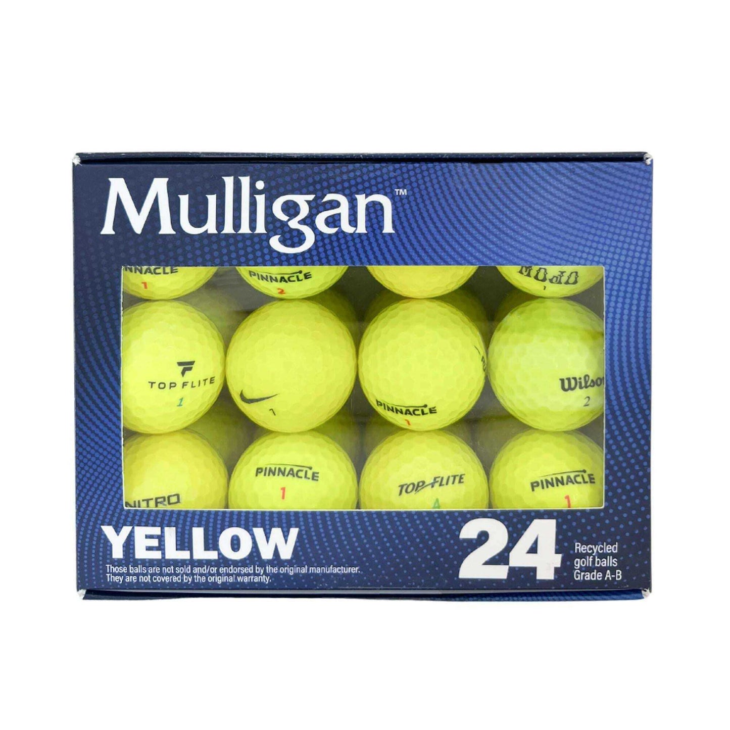24-Pack Recycled Yellow Golf Balls – Mixed Brands, A-B Grade Quality Home & Garden