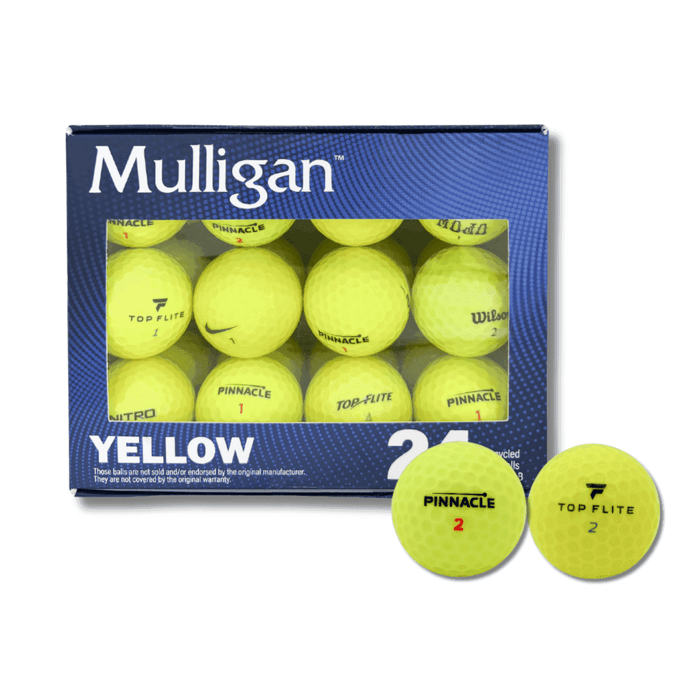 24-Pack Recycled Yellow Golf Balls – Mixed Brands, A-B Grade Quality Home & Garden