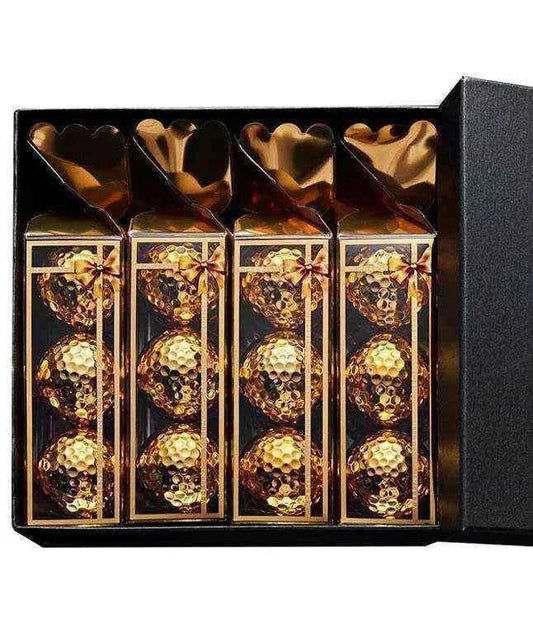 3 Golden Balls x 4 Set - Luxurious Golf Balls Women's Clothing