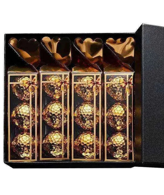 3 Golden Balls x 4 Set - Luxurious Golf Balls Women's Clothing