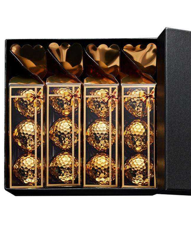 3 Golden Balls x 4 Set - Luxurious Golf Balls Women's Clothing