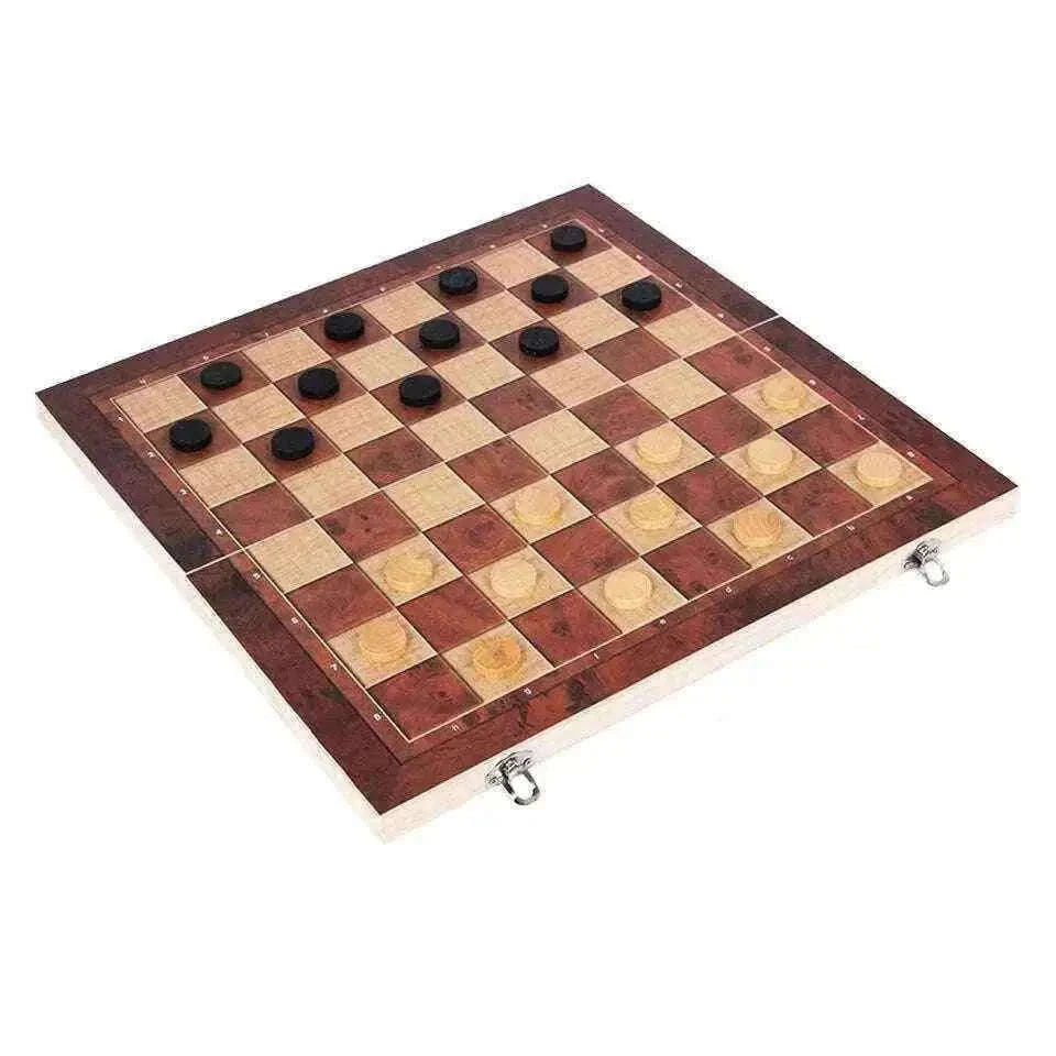 3 in 1 Backgammon/Chess Set - New Travel Design 0