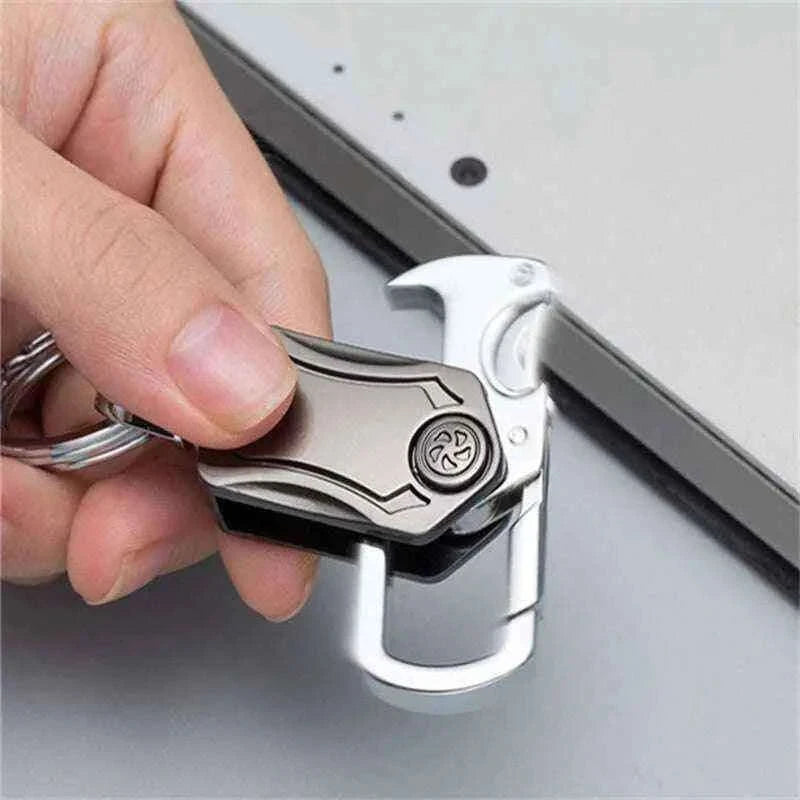 3-in-1 Fidget Spinner Keychain with Pocket Cutter & Bottle Opener 0