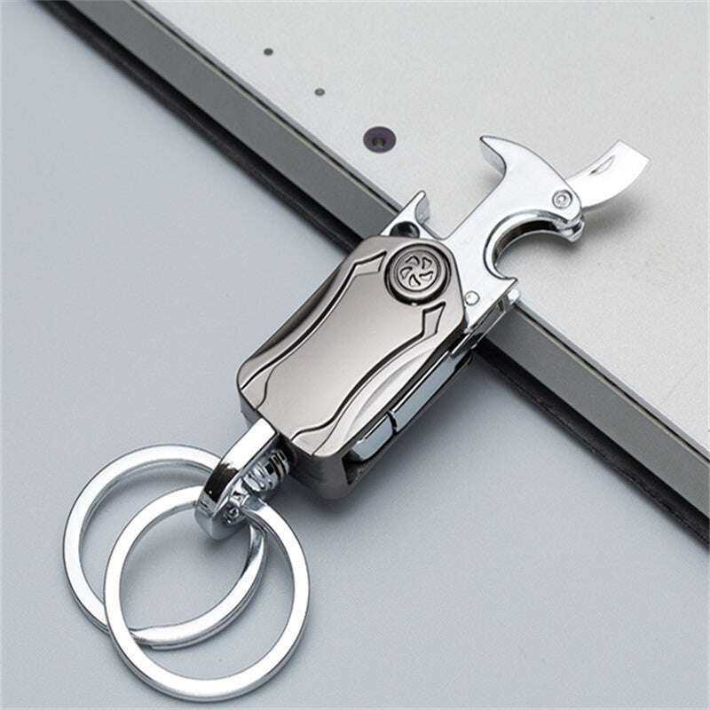 3-in-1 Fidget Spinner Keychain with Pocket Cutter & Bottle Opener 0