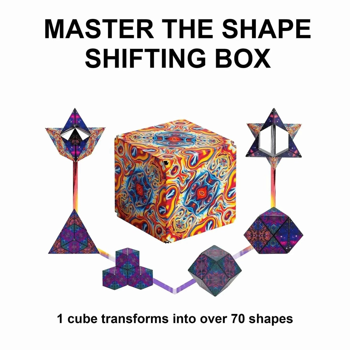 3D Changeable Magnetic Magic Cube - Fun Puzzle Cube for Kids and Antistress Toy Toys