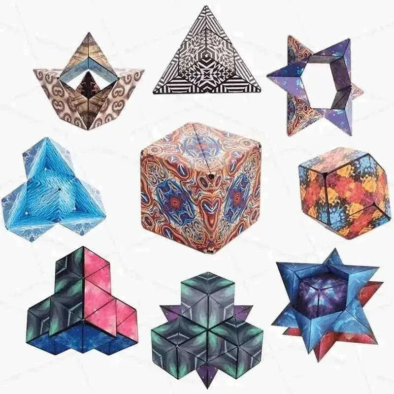 3D Changeable Magnetic Magic Cube - Fun Puzzle Cube for Kids and Antistress Toy Toys