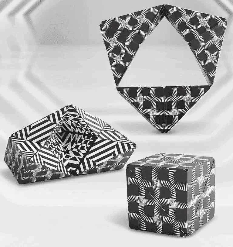 3D Changeable Magnetic Magic Cube - Fun Puzzle Cube for Kids and Antistress Toy Toys
