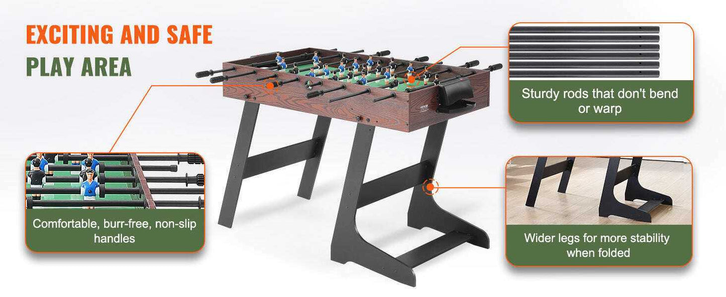 42in Folding Foosball Table - Compact Fun for All Ages