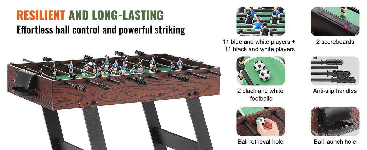 42in Folding Foosball Table - Compact Fun for All Ages