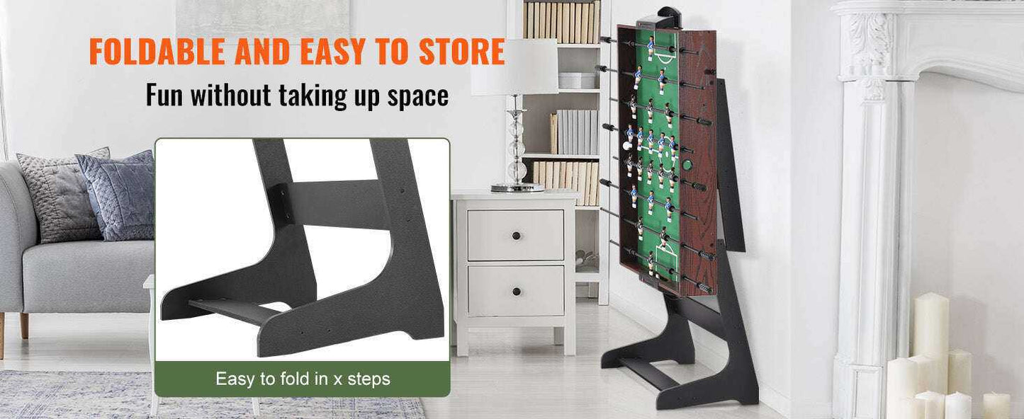 42in Folding Foosball Table - Compact Fun for All Ages