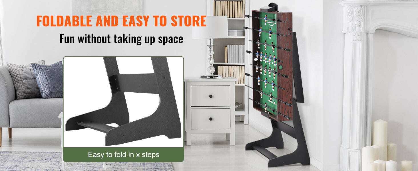 42in Folding Foosball Table - Compact Fun for All Ages