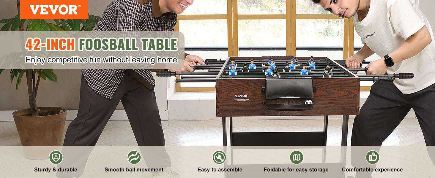 42in Folding Foosball Table - Compact Fun for All Ages